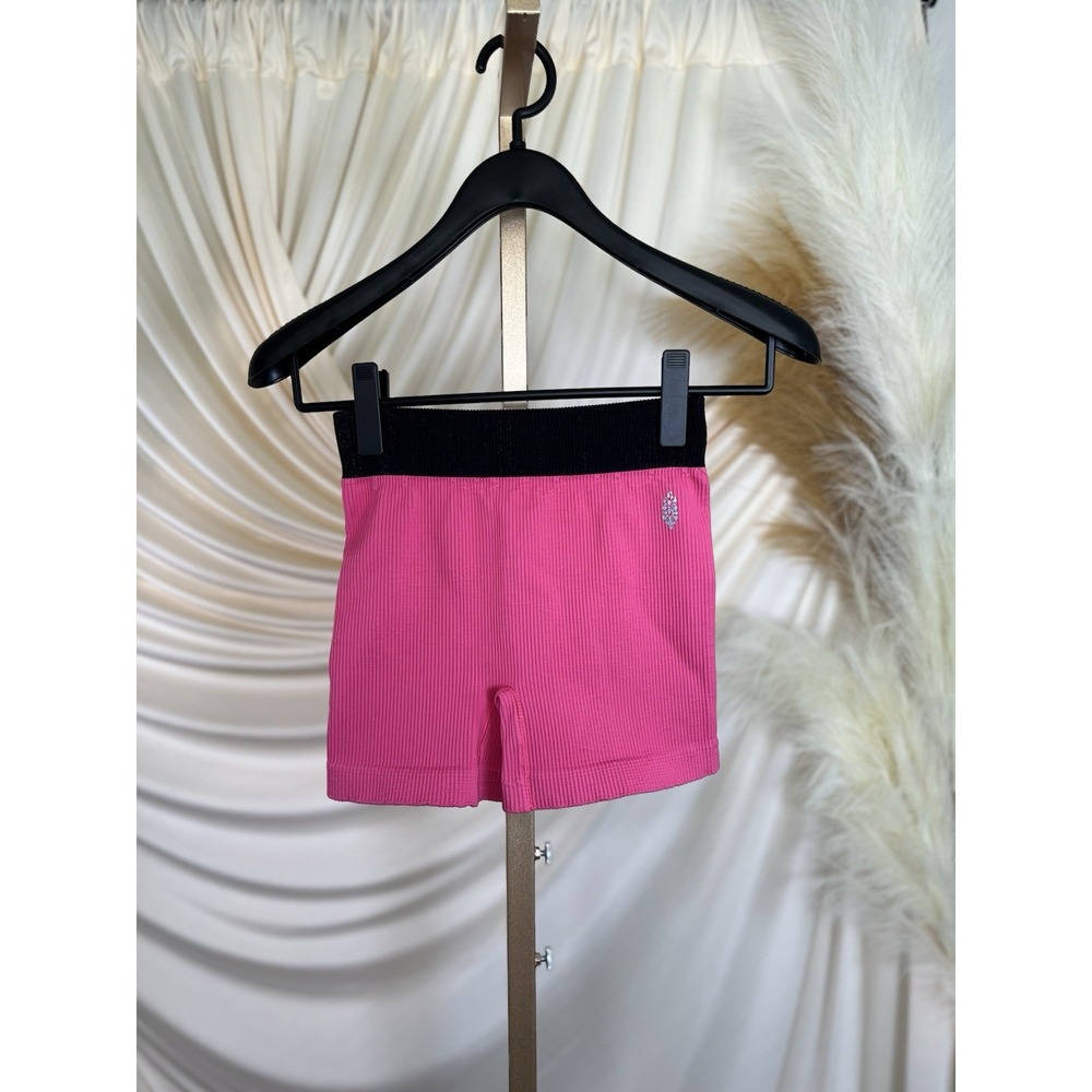 Free People Prajna Seamless Shorts Electric‎ Peony High Rise Ribbed Biker XS/S